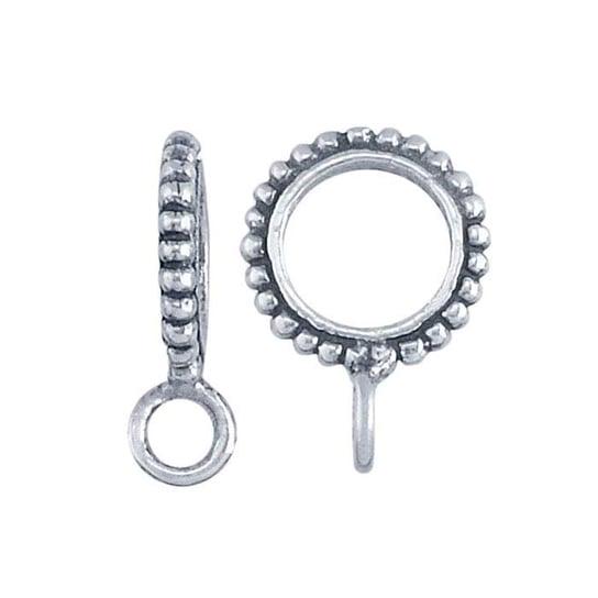 Sterling Silver Beaded Slide Bail with Ring