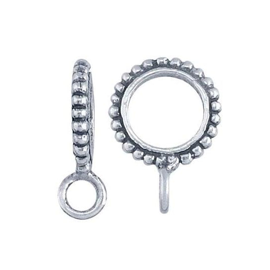 Sterling Silver Beaded Slide Bail with Ring