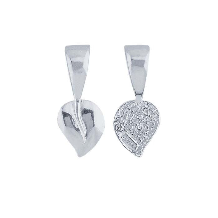Sterling Silver or Argentium Leaf Glue-On Pendant Bail, choose your size....