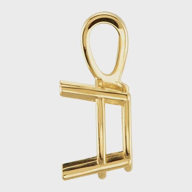 Oval 4-Prong Pendant Mounting in Sterling silver, 10k or 14k Gold, choose your size and precious metal