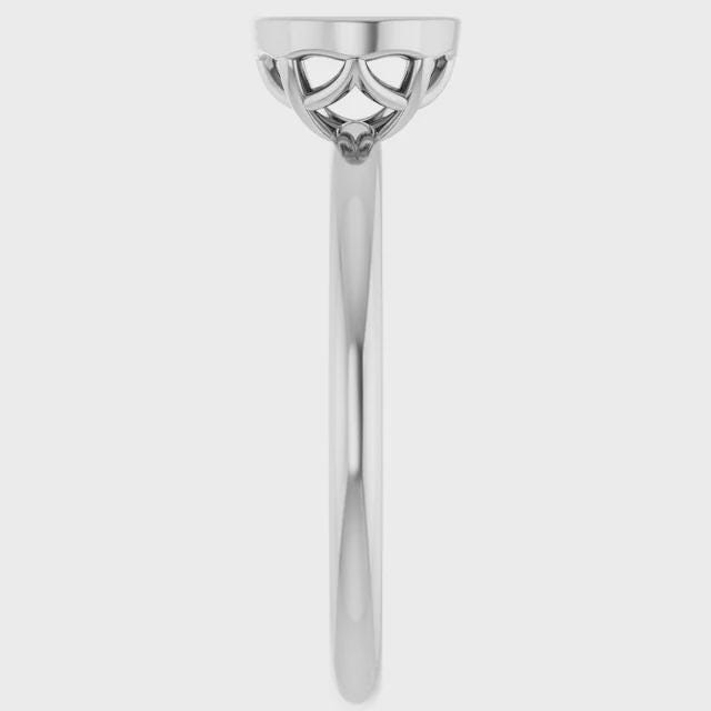 Oval Bezel Solitaire ring Mounting, East West Setting, in Sterling Silver or 14k Gold,