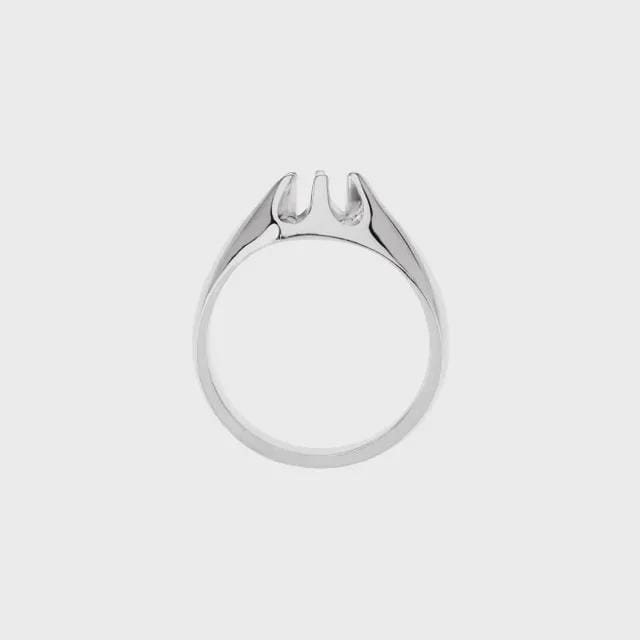 Men’s Round Gypsy Pre-notched Ring Mounting in Sterling Silver, 10k Gold, or 14k Gold