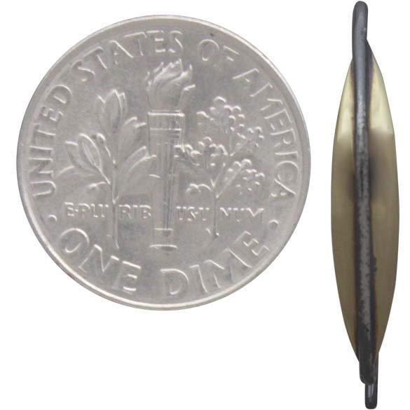 Mixed Metal Earring Hook with Long Almond Shape 23x4mm