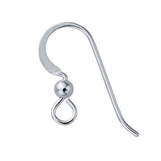 Sterling Silver Hammered Ear Wire with Loop and 3mm Bead