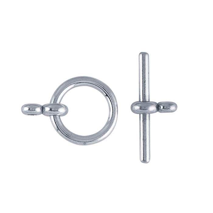 Sterling Silver Flat-End Toggle Clasp, 3 sizes available