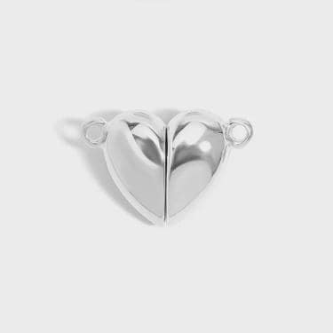 18K Gold PVD Stainless Steel Heart Magnetic Clasp / Connector