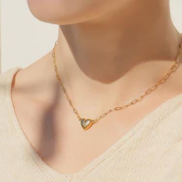 18K Gold PVD Stainless Steel Heart Magnetic Clasp / Connector