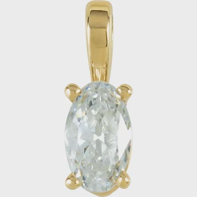 Oval 4-Prong Pendant Mounting in Sterling silver, 10k or 14k Gold, choose your size and precious metal