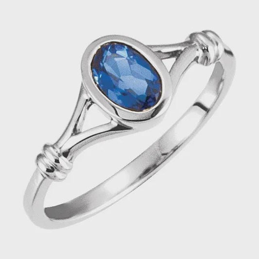 Sterling Silver 6x4 mm Oval Bezel-Set Ring Mounting