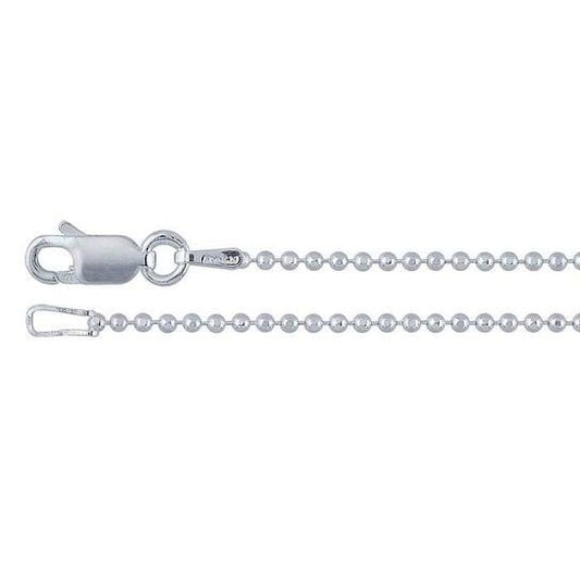 Sterling Silver Diamond-Cut Bead Chain, choose your thickness and length