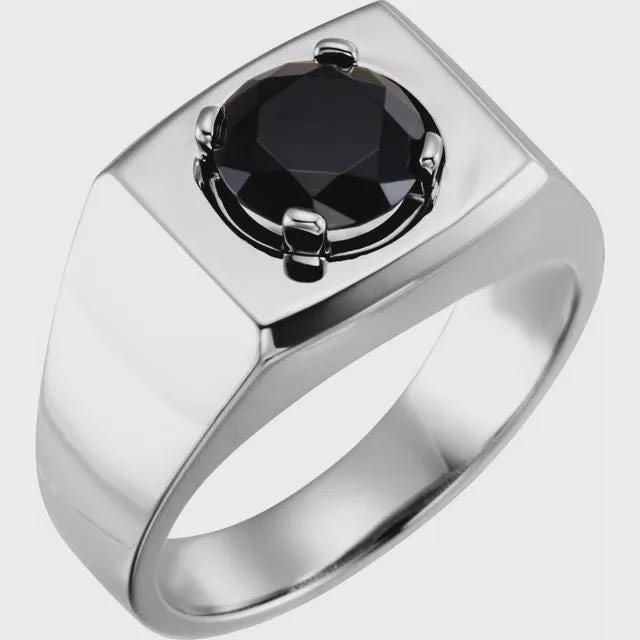 Men's Solitaire Ring Mounting, Sterling Silver, 14k Gold, or two-tone Gold