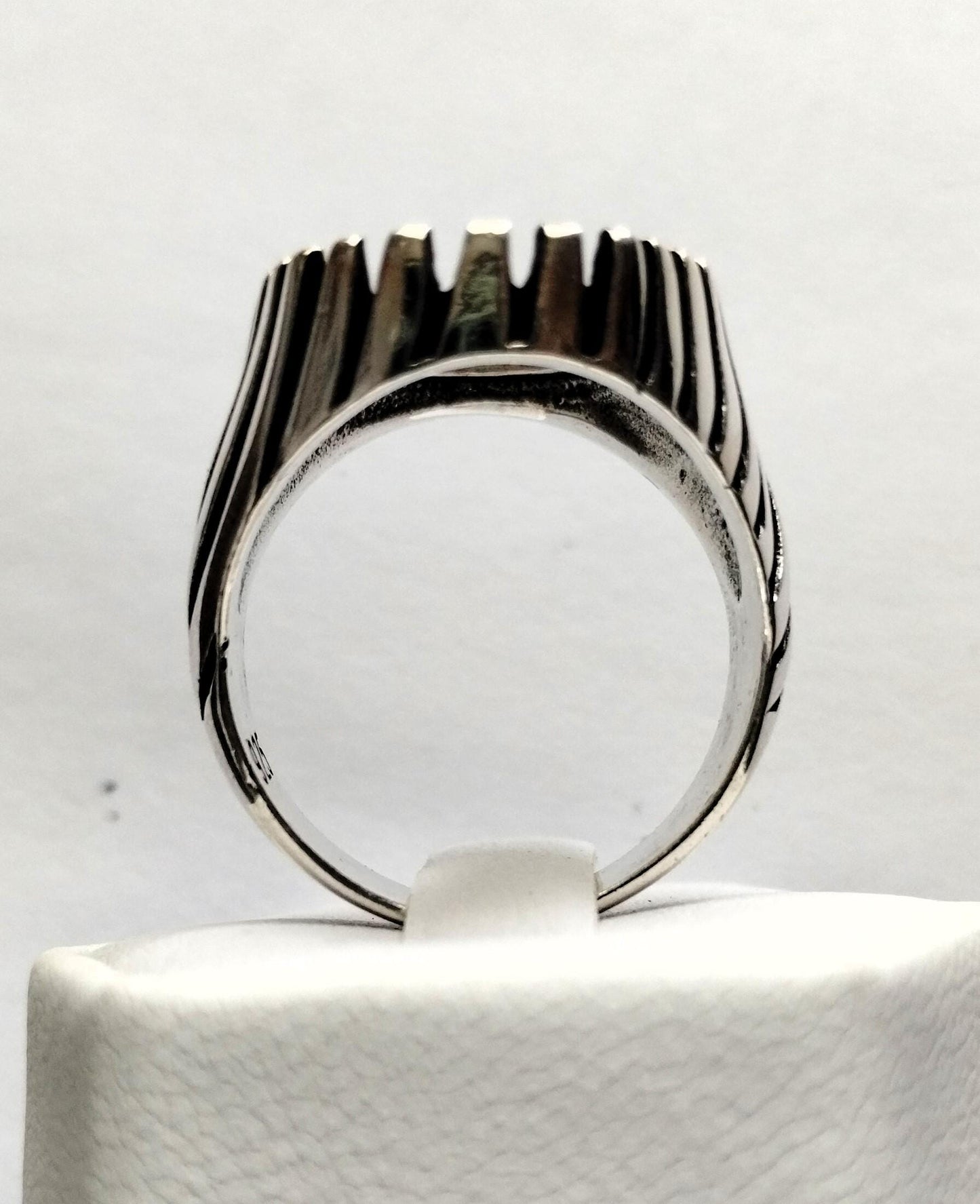 Oxidized Sterling Silver Ring Mounting, 18x13mm Oval Stone Bezel