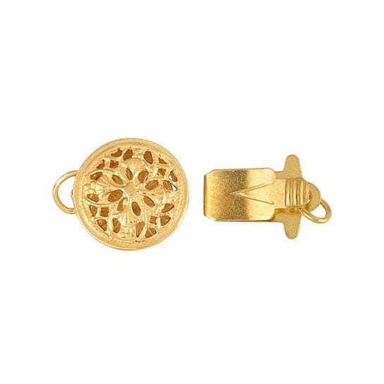 14/20 Yellow Gold-Filled Round Filigree Safety Clasp, 2 sizes available