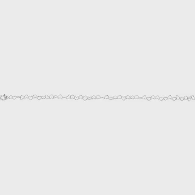 Sterling Silver Heart Chain Bracelet (7 1/4"), Necklace Options