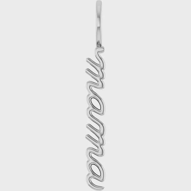 Mama" Charm/Pendant or Necklace Center in Sterling Silver or 14k Gold
