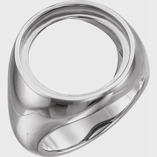 Sterling Silver Coin Frame Bezel Ring Mounting for 17.9 mm Coin