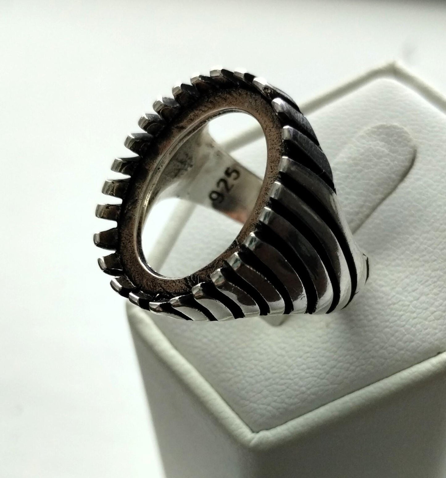 Oxidized Sterling Silver Ring Mounting, 18x13mm Oval Stone Bezel