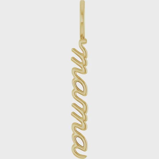 Mama" Charm/Pendant or Necklace Center in Sterling Silver or 14k Gold