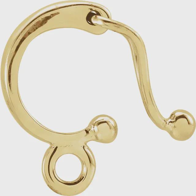 14K Yellow Gold 6.5x4.5 mm ID Tapered Enhancer with Ring