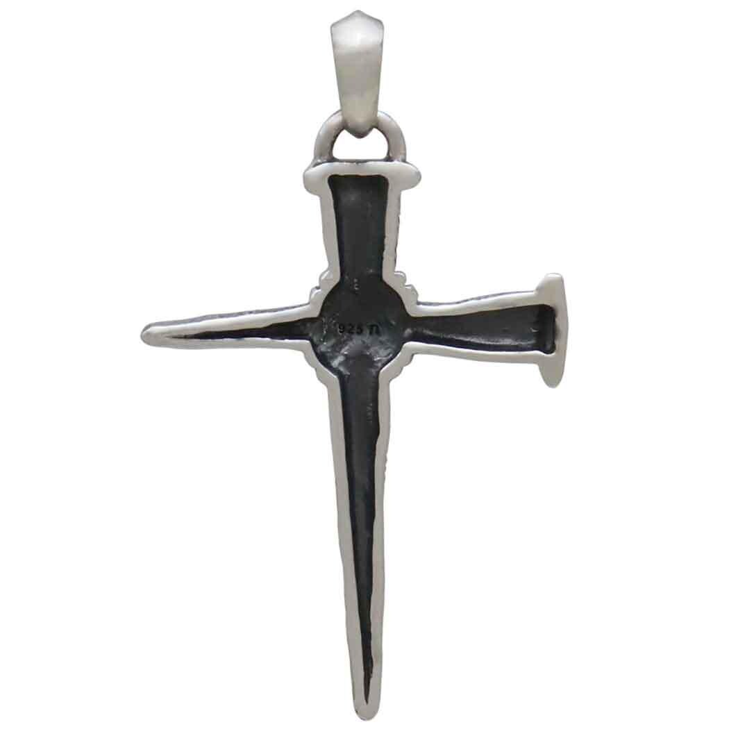 Sterling Silver Stake Cross Pendant 37x22mm