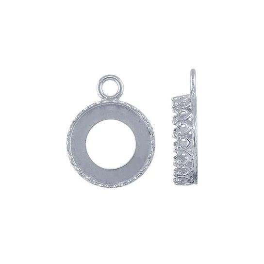 Sterling Silver Round Gallery Wire Cabochon Component Mounting