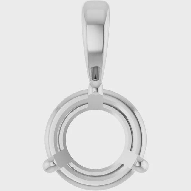 Round 3-Prong Pendant Mounting, choose your size in Sterling Silver or 14k Gold