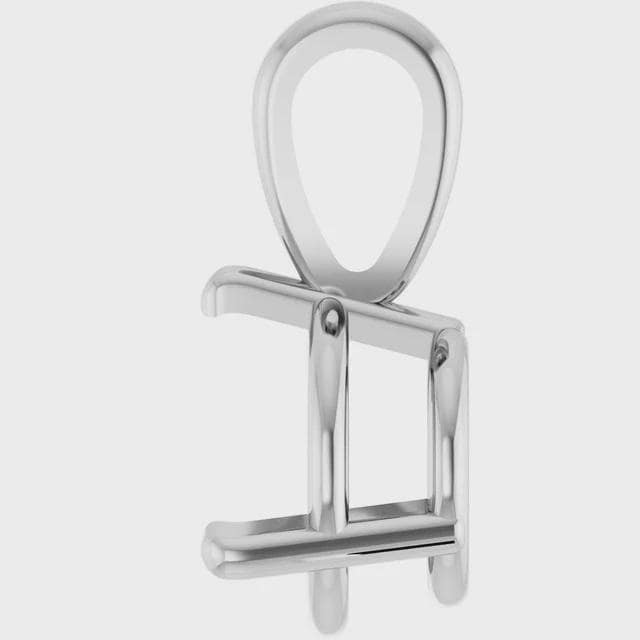 Round 3-Prong Pendant Mounting, choose your size in Sterling Silver or 14k Gold