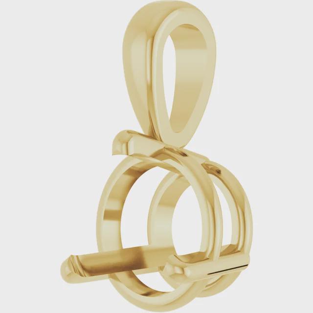 Round 3-Prong Pendant Mounting, choose your size in Sterling Silver or 14k Gold