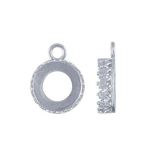 Sterling Silver Round Gallery Wire Cabochon Component Mounting