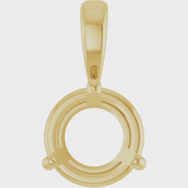 Round 3-Prong Pendant Mounting, choose your size in Sterling Silver or 14k Gold