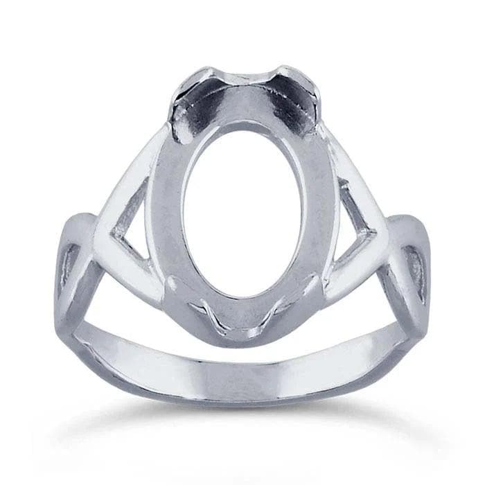 Sterling Silver Figure-Eight 14 x 10mm Oval Ring Mounting
