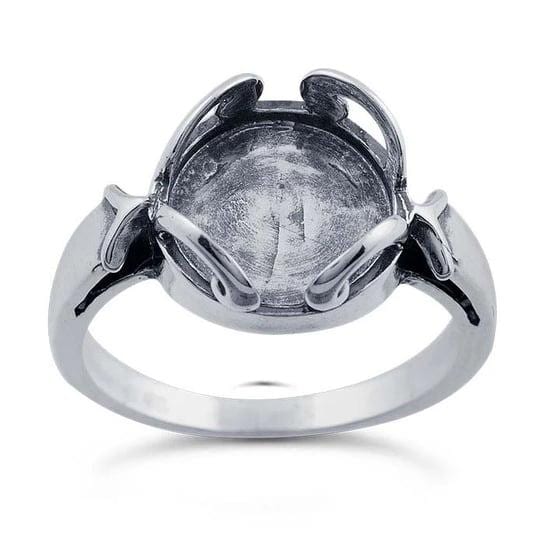 Sterling Silver Swirl Accent 10mm or 12mm Round Ring Mounting