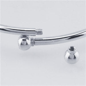 Sterling Silver 3mm Cuff Bracelet with Threaded Ball Ends